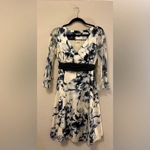 Faux wrap silk dress